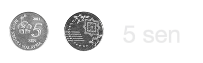 Image of the 5 sen coin obverse and reverse